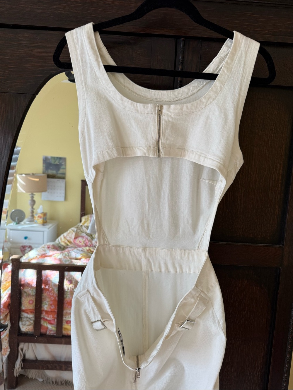 Urban Outfitters Cream Cutout Jumpsuit
